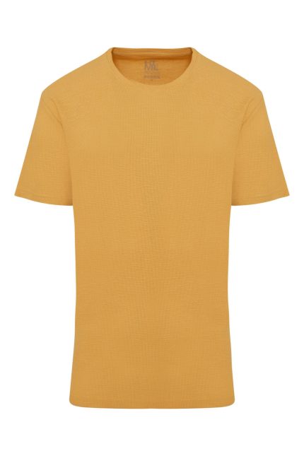 Slim Fit Mustard Cotton Crew Neck T-Shirt