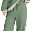 Women 2 Piece Outfits Color Block Sweatsuit Casual Fleece Lounge Matching Sets