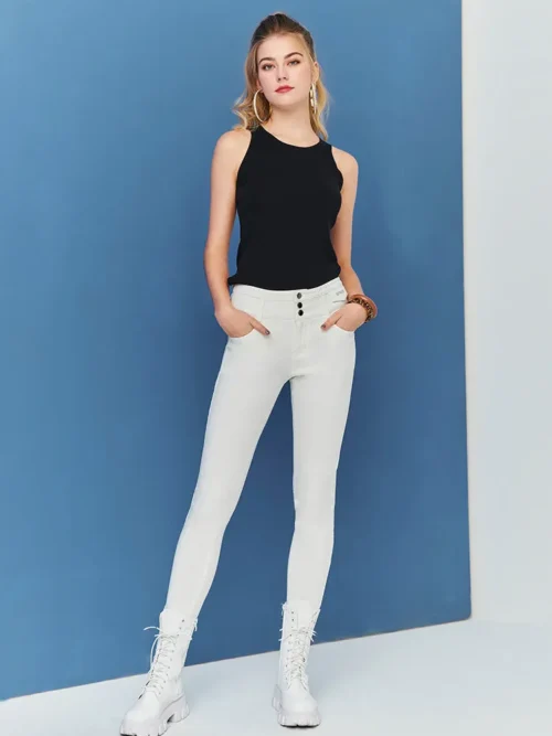 186833aa2341ac8eca31a45a2214976b Slim-fit pants with waist buttons