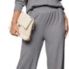 Lounge Sets for Women 2024 Fall 2 Piece Knit Outfits Long Sleeve Pullover Tops Wide Leg Pants Sweaters Tracksuits