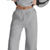 Women 2 Piece Outfits Color Block Sweatsuit Casual Fleece Lounge Matching Sets