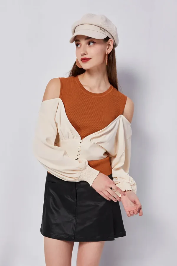 Leather skirt with fog texture