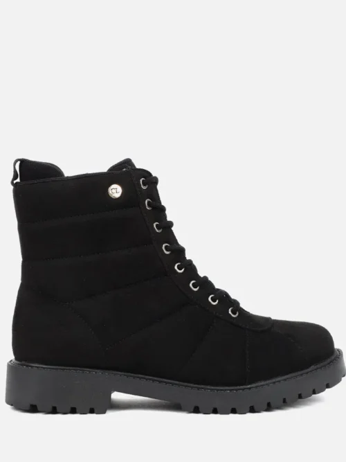 Women Ankle Lace Up Low Heel Boot