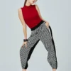 Diamond plaid casual bunched pants