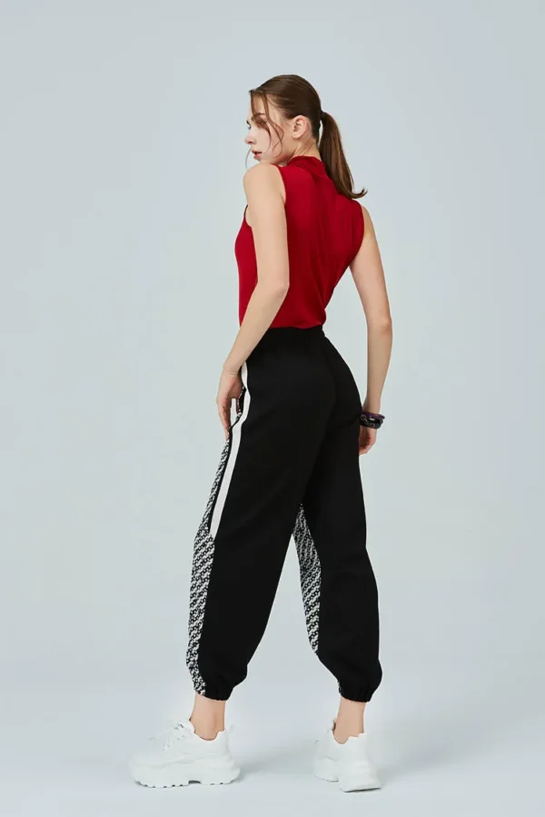 Diamond plaid casual bunched pants