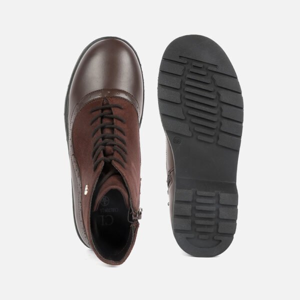 Women Ankle Lace Up Low Heel Boot