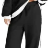 Women 2 Piece Outfits Color Block Sweatsuit Casual Fleece Lounge Matching Sets