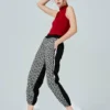 Diamond plaid casual bunched pants