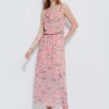 Long dress with waistband back