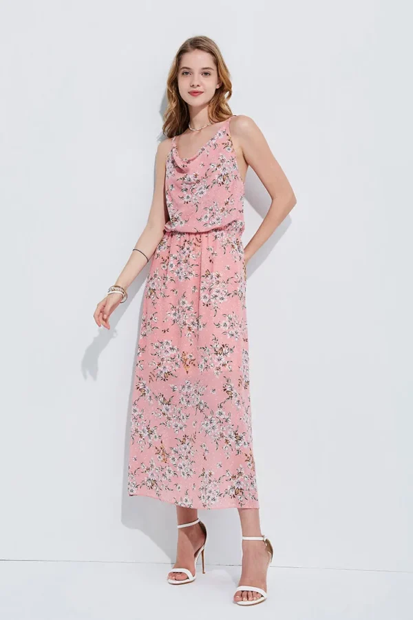 Long dress with waistband back